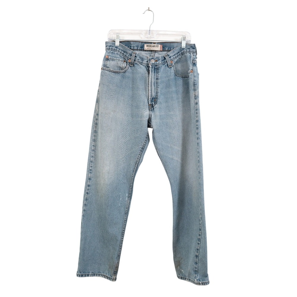 2008 Levi's 505‎ Light Wash Straight Leg Jeans Relaxed Fit Cropped Denim 34x30